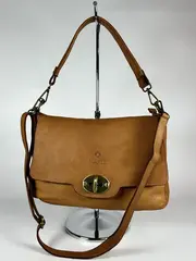 Женская наплечная сумка из натуральной винтажной кожи цвета whisky