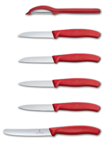 Набор ножей кухонных Victorinox Swiss Classic Kitchen (6.7111.6G) компл.:6шт красный подар.коробка