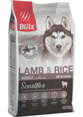 Blitz Adult сухой корм для взрослых собак (ягненок с рисом) 2 кг