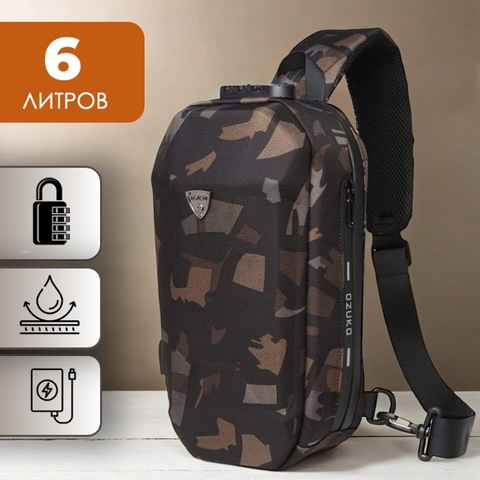 Картинка рюкзак однолямочный Ozuko 9321 camo - 1
