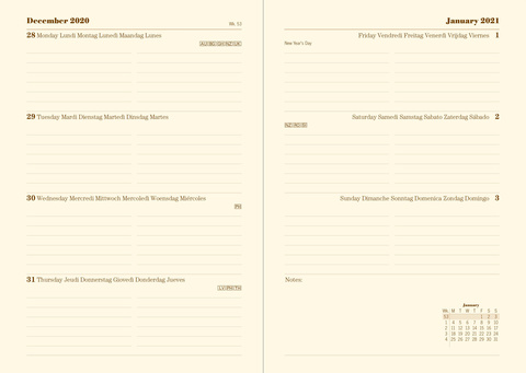 Еженедельник Letts Baroque A5, кожа искусственная, кремовые страницы, фиксирующая резинка, синий (22-082001)