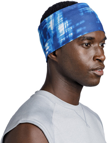 Широкая спортивная повязка на голову Buff Headband Wide CoolNet Attel Blue фото 2