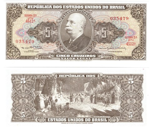 5 Крузейро ND (1953-1959) Бразилия  UNC