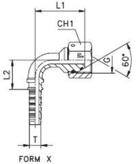 Фитинг DN 12 BSP (Г) 3/8 (90) (штифтованная гайка) (o-ring) CAST