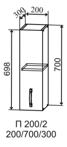 Кухня Капля шкаф верхний 200