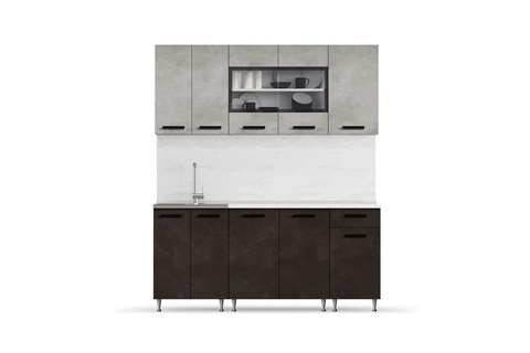 Кухня Рио 1.8 м бетон светлый / бетон темный