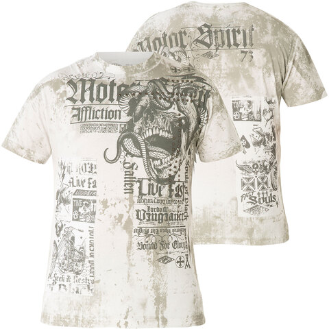Affliction | Футболка мужская Iron Rebel White A23543 перед и спина