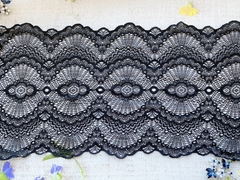 Кружево стрейч, ш. 21,3 см, чёрный