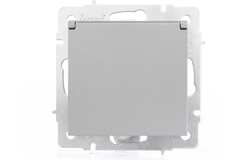 VESNA 742 3588 123В Розетка с/з с крышкой бакалит платина (механизм)