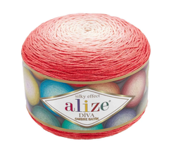 ALIZE "DİVA OMBRE BATİK, 100% Microfiber Acrylic, 250 гр, 875 м, 7381 красный