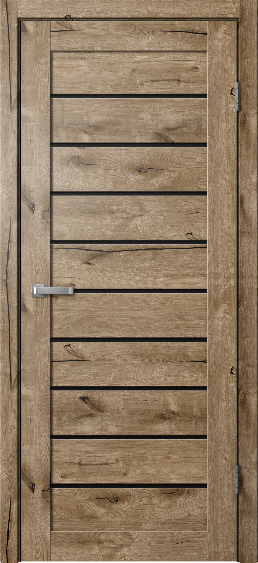 Дверь межкомнатная Ла Стелла 262, цвет пацифик дуб, экошпон, стекло черное