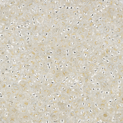 Бисер TOHO, Demi Round, цвет прозрачный с серебряной линией внутри (PF0021), размер 11 (2.2мм),  5 г