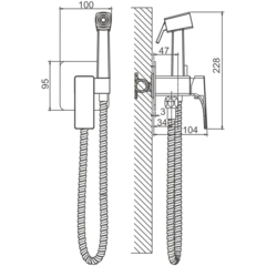 Смеситель гигиенический BELZ B55709-7 латунь, черный
