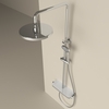 Sancos Teo SC11002CH Душевая стойка c термостатом, изливом и полкой, цвет: хром