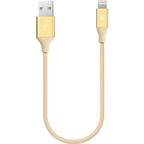 Кабель TTEC AlumiCable Ligthning - USB-A Charge&Data Mini Cable, 30 см, золотой
