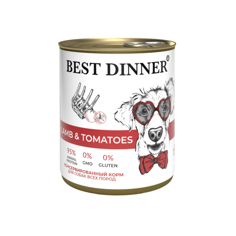 Best Dinner Ягненок с томатами для собак (упаковка 6 шт * 850 г)