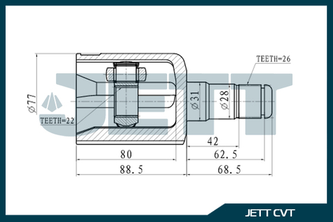 ШРУС внутренний JETT V40-1039