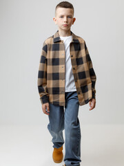 рубашка  для мальчика  КР 302538/коричневый 1038 Н015 к586