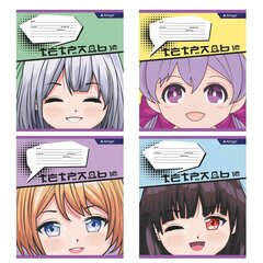 
          Тетрадь 12л., клетка, Alingar, скрепка, блок офсет, 100% белизна, мелованный картон (стандарт), "Аниме"