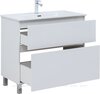 Aquanet 345383 Тумба с раковиной Вега 90 (Flat) напольная 2 ящ. цв. белый глянец (345383)