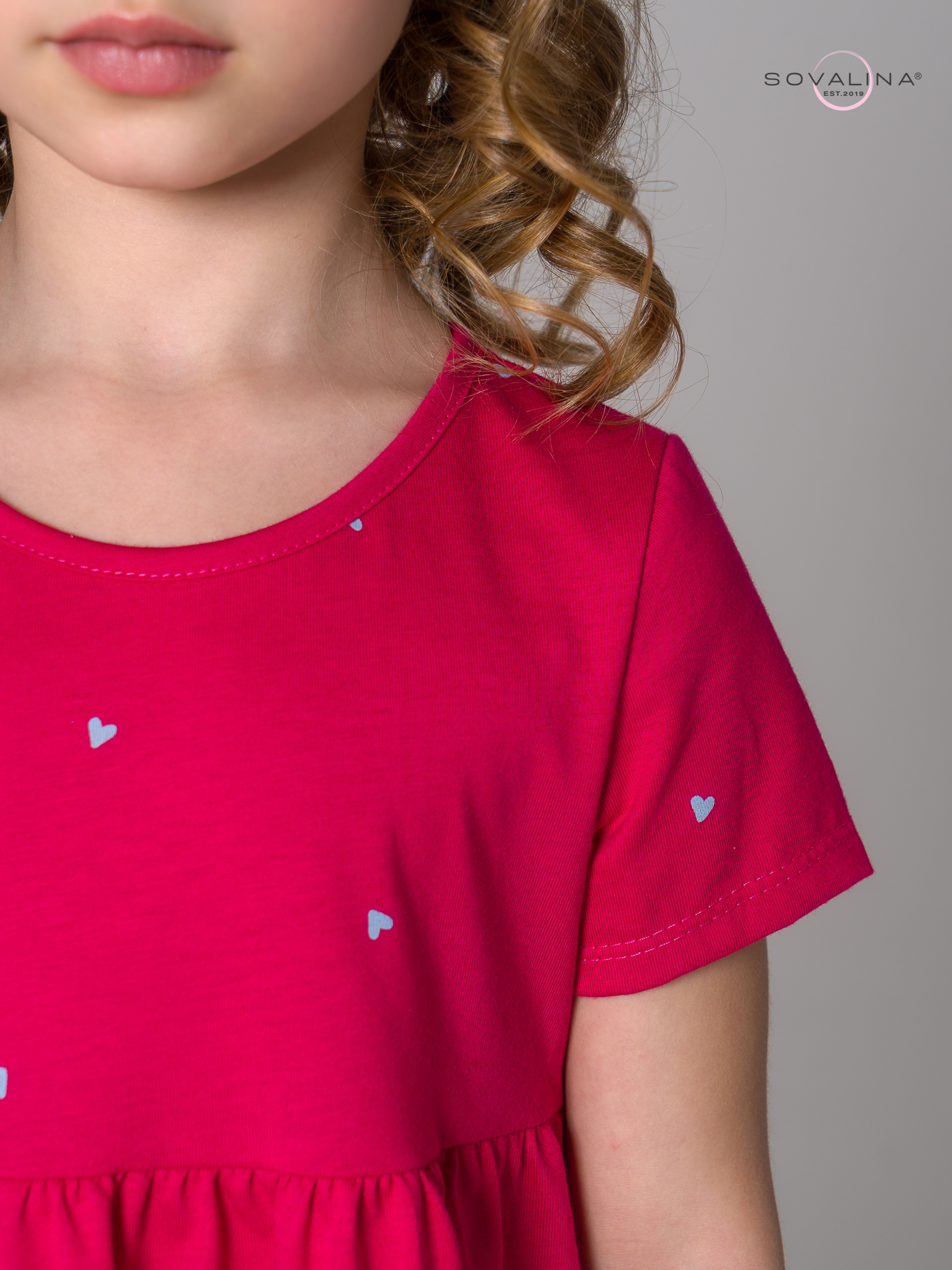 Платье Тия сердечки малина