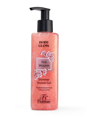 Floresan BODY GLOW Парфюмированный гель для душа с шиммером PINK BLOSSOM  250мл (Ф-822)