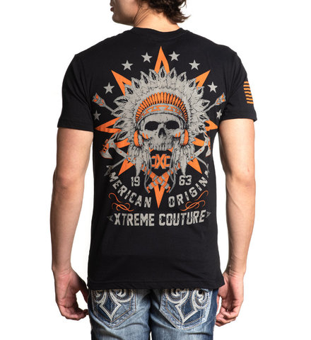 Xtreme Couture | Футболка мужская TRIBAL CYCLES X1951 от Affliction спина на модели