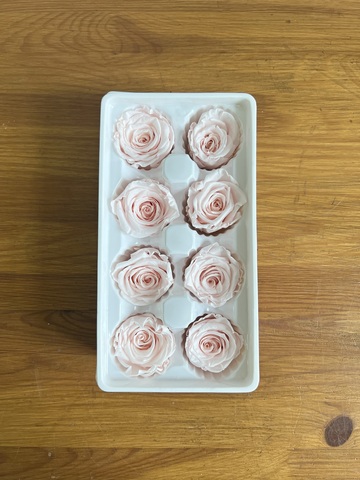 Роза классическая светло-розовая d=4-5 см (упак 8 шт)