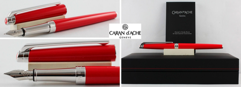 Ручка перьевая Caran d'Ache Leman Slim Scarlet Red Lacquer SP F (4791.760)