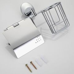 Держатель для туалетной бумаги, с корзинкой, мет-л, хром, Frap, F1603-1