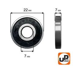 Подшипник шариковый UNITED PARTS 627-2RS (90-0403)