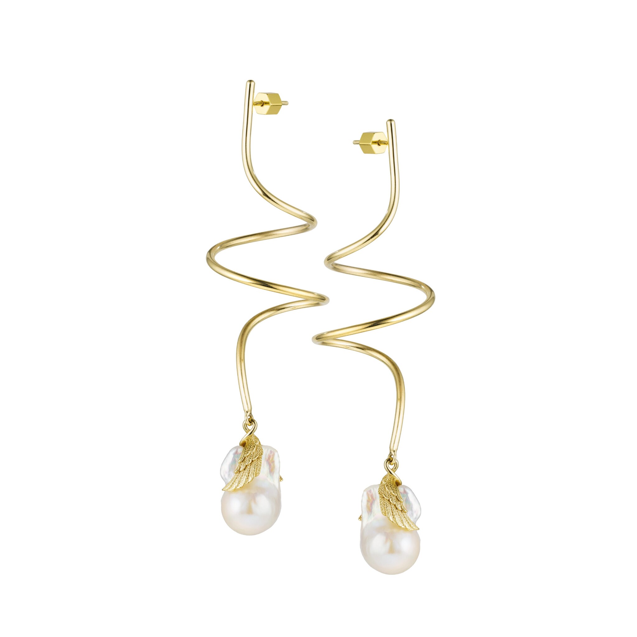 

Серьги Spiral Earrings With Baroque Pearl