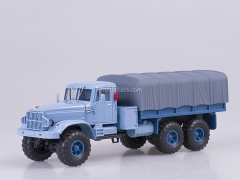 KRAZ-255B1 board with awning 1969 blue 1:43 Nash Avtoprom