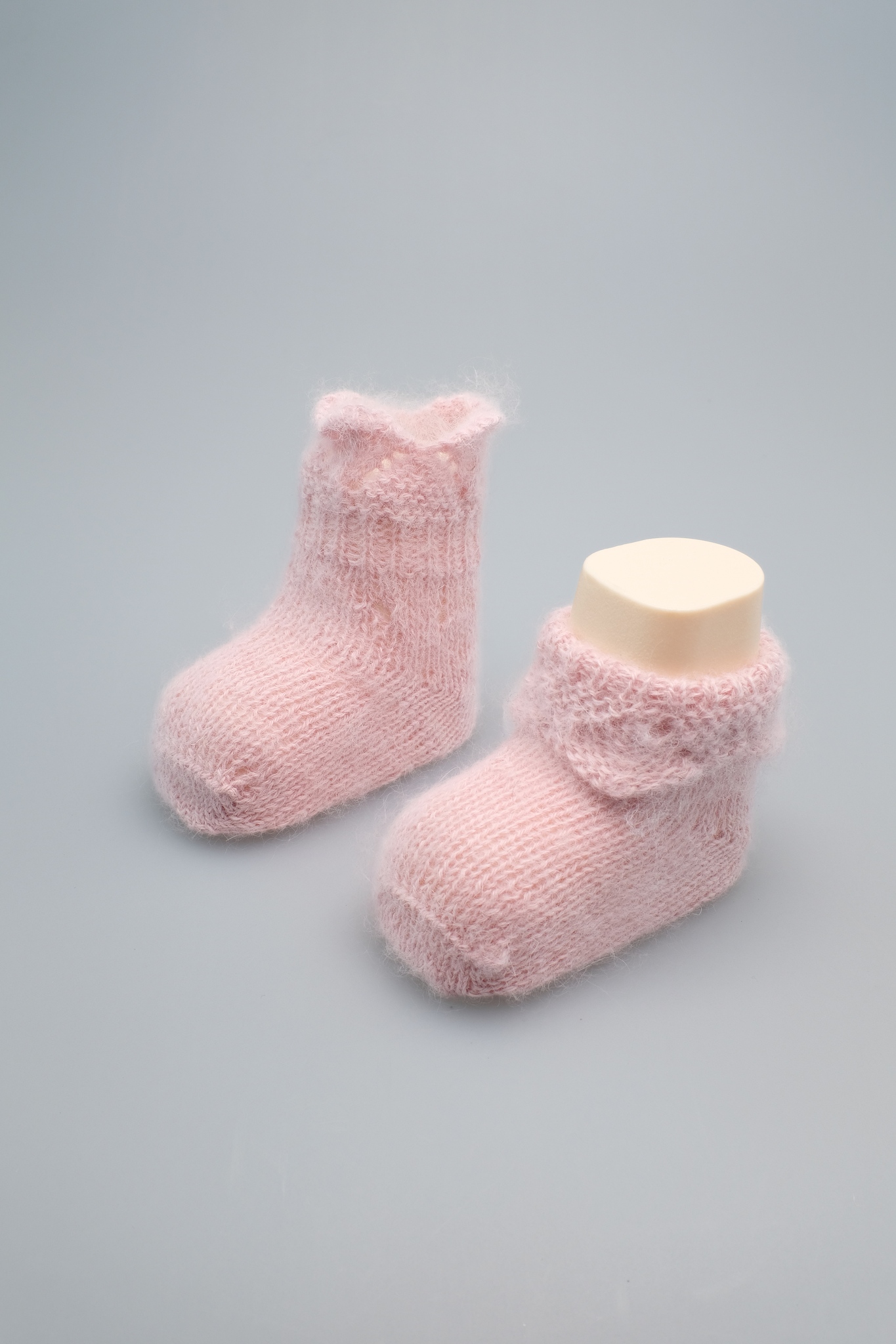 Носочки для недоношенных натуральная шерсть 100% розовые
