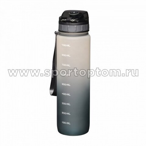 Бутылка для воды DB-1455 (черно-серый), 1000 мл