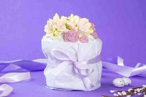 Авторский пасхальный кулич-бриошь с цукатами, 400 г