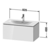 Duravit L-Cube Тумба подвесная под раковину # 234483, 1 выдвижное отделение, 400x820x481мм, цвет White High Gloss LC613702222