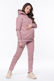 Утепленный спортивный костюм для беременных и кормящих 11885 розовая дымка