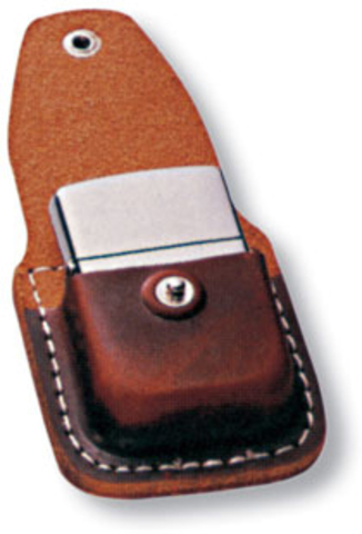 Чехол ZIPPO для зажигалки кожа с металлическим фиксатором на ремень коричневый (LPCB)