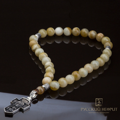 Четки из медового нефрита православные. 12мм