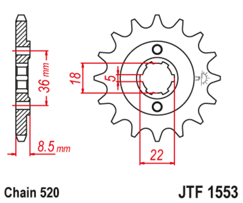 Звезда ведущая JTF1553-15