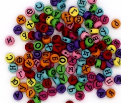 Бусины буквы, р. 6х3 мм, 50 гр