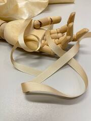 Репсовая лента (70%вискоза/30%полиэстер, Золотистый беж, 14)