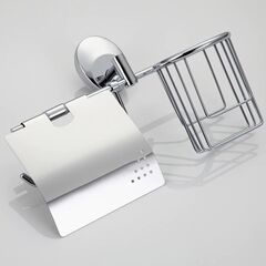 Держатель для туалетной бумаги, с корзинкой, мет-л, хром, Frap, F1603-1