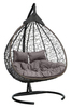 Подвесное кресло-кокон FISHT коричневое, серая подушка (Laura Outdoor)