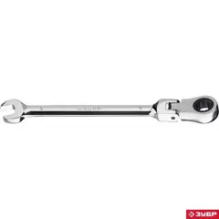 ЗУБР 8 мм, шарнирный трещоточный гаечный ключ, Профессионал (27101-08)