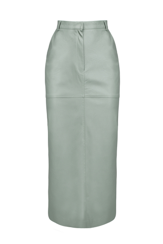 Юбка миди "Leather classic" из экокожи с разрезом