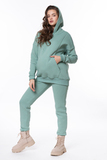 Утепленный спортивный костюм для беременных и кормящих 13125 зеленый
