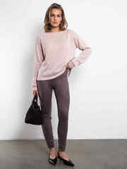 Джемпер рукав со сброкой (розовый с люрексом)