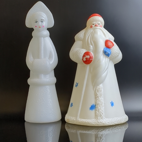 Дед Мороз и Снегурочка пластмассовые советского времени, СССР винтаж 1960-1980 гг